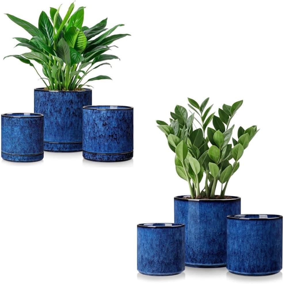 imagevancasso Ceramic Plant Pots 6 Piece Planters for Indoor Plants 425525625 Inch Flower Pots with Drainage