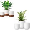 vancasso 2 Set of Ceramic Plant Pots, 3 Piece Planters for Indoor Plants, 4+5+6 inches, Flower Pots with Drainage