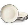 vancasso Bonbon Dinner Plates Set of 6, 10.5 Inch Dish Set, Beige Ceramic Plates, Microwave & Dishwasher Safe(Beige)