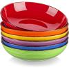 vancasso Bonbon Pasta Bowls Set of 6, 38 Oz Ceramic Salad Bowls, Wide and Shallow Bowls Set, Large Serving Bowls for Kitchen, Beige(Warm Color)