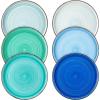 vancasso Bonita 8.5 inch Salad Plates, Ceramic Small Dinner Plates Set, Dessert Plates Set of 6, Microwave,Oven and Dishwasher Safe, Blue(Blue)