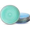 vancasso Bonita Dinner Plate Set, 10.5 Inch Ceramic Plates, Colorful Salad Plates set of 6, Microwave Oven and Dishwasher Safe, Assorted Color(Cool Color)