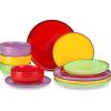 vancasso Bonita Dinnerware Sets 24 Pieces, Stoneware Dishes Set for 6, Dinner Platers with Bowls Set, Dinshwasher and Microwave Safe, Multicolor(Multicolor)