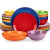 vancasso Bonita Muticolour Dinnerware Sets 24 Pieces Stoneware Dinner Set for 6, Handpainted Spirals Pattern Ceramic Combination Set