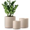 vancasso Ceramic Plant Pots, 4.25+5.25+6.25 Inch Planter Pot with Drainage Hole, Flower Pots for Indoor Outdoor Plants, Set of 3, Blue(Gray)