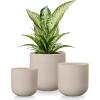 vancasso Ceramic Plant Pots, 4+5+6 inches, Set of 3, Planters with Drainage Hole, Flower Pots Planters Pots for Indoor Plants, Modern Indoor Decorative Garden Pot, Home Decor, White(Gray)