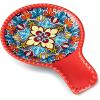 vancasso Ceramic Spoon Rest for Stove Top, 7.7 Inch Cooking Spoon Holder for Kitchen Counter Decor, Spoon Holder for Coffee Spoon Rest, Spoon Cradle, Spatula, Spoons or Tongs, Decorations, Blue(Red)