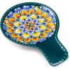 imagevancasso Ceramic Spoon Rest for Stove Top 77 Inch Cooking Spoon Holder for Kitchen Counter Decor Spoon Holder for Coffee Spoon Rest Spoon Cradle Spatula Spoons or Tongs Decorations BlueGreen