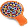vancasso Ceramic Spoon Rest for Stove Top, 7.7 Inch Cooking Spoon Holder for Kitchen Counter Decor, Spoon Holder for Coffee Spoon Rest, Spoon Cradle, Spatula, Spoons or Tongs, Decorations, Blue(Orange)