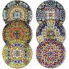 vancasso Dinner Plates Set of 6-10.5 Inch Ceramic Plates, Microwave, Oven and Dishwasher Safe, Colorful Bohemian Style Dishes for Kitchen(Bohemian Style)