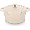 vancasso Enameled Cast Iron Dutch Oven, 9.3 Quart Dutch Oven Pot with Lid, Oval Dutch Oven Cast Iron Pot with Non Stick Coating for Bread Baking, Light Blue(Cream)