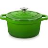 vancasso Enameled Cast Iron Dutch Oven, 9.3 Quart Dutch Oven Pot with Lid, Oval Dutch Oven Cast Iron Pot with Non Stick Coating for Bread Baking, Light Blue(Green)