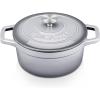 vancasso Enameled Cast Iron Dutch Oven, 9.3 Quart Dutch Oven Pot with Lid, Oval Dutch Oven Cast Iron Pot with Non Stick Coating for Bread Baking, Light Blue(Grey)