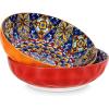 vancasso Large Serving Bowls, 78 Oz Extra Large Salad Bowls Set of 2, Bohemian Decorative Bowls for Salad, Fruit, Pasta and Dinner, Serving Dishes Set for Party, Dishwasher & Microwave Safe－Red(Red)