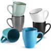 vancasso Moda Ceramic Coffee Mug Set for Cappuccino, Latte, Tea, Microwave and Dishwasher, Assorted Colors 1.7-355ml