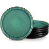 vancasso PLAYA Dinner Plates Set of 6, 10.25 Inch – Ceramic & Stoneware Plates, Microwave & Oven Safe, Trendy Green Tableware for Modern Dining, Durable Dishwasher Safe Design(Green)