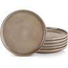 vancasso PLAYA Dinner Plates Set of 6, 10.25 Inch – Ceramic & Stoneware Plates, Microwave & Oven Safe, Trendy Green Tableware for Modern Dining, Durable Dishwasher Safe Design(Brown)