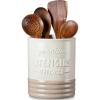 vancasso Sabine Utensil Holder, 7.2″ Large Utensil Crock for Kitchen Counter, Ceramic Utensil Crock Storage, Matte Cream-Colored Farmhouse Utensil Organizer, Utensil Storage for Home Décor, Gifts(7.2inch)