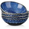 vancasso Starry 24oz Cereal bowls, Set of 4 Porcelain Pasta Bowls Lead-free Soup Bowls, Blue Bowl for Kitchen, Ceramic Bowls for Cereal Soup Oatmeal Salad, Dishwasher & Microwave Safe