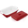 vancasso Starry 3.8 Quart Casserole Baking Dish, large lasagna pan with lid, 9×13 inch Stoneware casserole with lid, Microwave, Dishwasher Safe, Blue(Red)