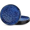 vancasso Starry Dinner Plates, 10.5 Inch Ceramic Plates, Microwave, Oven and Dishwasher Safe Plates Set of 4, Modern Dinnerware Dishes Set&Scratch Resistant-Blue