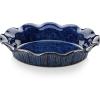 vancasso Stern Ceramic Pie Pan, 9 inch Pie Pans with Ruffled Edge, Deep Pie Dishes for Baking, Round Pie Plates for Apple, Quiche, Pot Pies, Tart, Oven & Dishwasher Safe, Set of 2, Green(Blue)