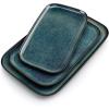 vancasso Stern Serving Platters Set of 4, 11 Inches Rectangular Ceramic Serving Plates, Green Serving Trays for Entertaining(Green)