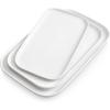 vancasso Stern Serving Platters Set of 4, 11 Inches Rectangular Ceramic Serving Plates, Green Serving Trays for Entertaining(White)