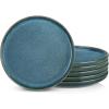 vancasso VAGE Dinner Plates Set of 6, 10.25 Inch Ceramic Plates, Microwave, Oven and Dishwasher Safe Plates, Blue(Blue)