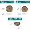 vancasso 18 Pieces Dinnerware Sets, Plates and Bowls Set, Porcelain Dishes Set for 6, Microwave and Dishwasher Safe, Scratch Resistant, Bohemian Style Dining Ware Service for 6, Series SIMI(Bohemian Dark Green)