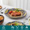 vancasso 18 Pieces Dinnerware Sets, Plates and Bowls Set, Porcelain Dishes Set for 6, Microwave and Dishwasher Safe, Scratch Resistant, Bohemian Style Dining Ware Service for 6, Series SIMI(Bohemian Dark Green)