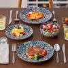 vancasso 18 Pieces Dinnerware Sets, Plates and Bowls Set, Porcelain Dishes Set for 6, Microwave and Dishwasher Safe, Scratch Resistant, Bohemian Style Dining Ware Service for 6, Series SIMI(Bohemian Red)