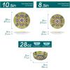 vancasso 18 Pieces Dinnerware Sets, Plates and Bowls Set, Porcelain Dishes Set for 6, Microwave and Dishwasher Safe, Scratch Resistant, Bohemian Style Dining Ware Service for 6, Series SIMI(Bohemian Green)