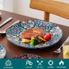vancasso 18 Pieces Dinnerware Sets, Plates and Bowls Set, Porcelain Dishes Set for 6, Microwave and Dishwasher Safe, Scratch Resistant, Bohemian Style Dining Ware Service for 6, Series SIMI(Bohemian Red)