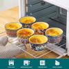 vancasso 6 Oz Ramekins Oven Safe Set of 6, Bohemian Creme Brulee Ramekins, Colorful Souffle Dishes, Pudding Custard Cups for Baking, Small Ceramic Bowls for Dipping Sauce, Ice Cream(8 Oz)