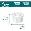 vancasso 8 oz Ramekins with Lid, Porcelain Creme Brulee Souffle Dishes, White Pudding Custard Cups Ramiken for Baking, Dishwasher and Oven Safe, Set of 6(6 oz)