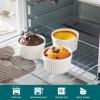 vancasso 8 oz Ramekins with Lid, Porcelain Creme Brulee Souffle Dishes, White Pudding Custard Cups Ramiken for Baking, Dishwasher and Oven Safe, Set of 6(6 oz)