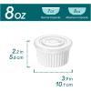 vancasso 8 oz Ramekins with Lid, Porcelain Creme Brulee Souffle Dishes, White Pudding Custard Cups Ramiken for Baking, Dishwasher and Oven Safe, Set of 6(8 oz)
