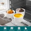 vancasso 8 oz Ramekins with Lid, Porcelain Creme Brulee Souffle Dishes, White Pudding Custard Cups Ramiken for Baking, Dishwasher and Oven Safe, Set of 6(8 oz)