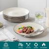 vancasso Bonbon Dinner Plates Set of 6, 10.5 Inch Dish Set, Beige Ceramic Plates, Microwave & Dishwasher Safe(Beige)