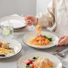 vancasso Bonbon Dinner Plates Set of 6, 10.5 Inch Dish Set, Beige Ceramic Plates, Microwave & Dishwasher Safe(Beige)