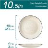 vancasso Bonbon Dinner Plates Set of 6, 10.5 Inch Dish Set, Beige Ceramic Plates, Microwave & Dishwasher Safe(Beige)