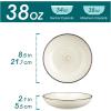 vancasso Bonbon Pasta Bowls Set of 6, 38 Oz Ceramic Salad Bowls, Wide and Shallow Bowls Set, Large Serving Bowls for Kitchen, Beige(Beige)