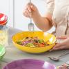 vancasso Bonbon Pasta Bowls Set of 6, 38 Oz Ceramic Salad Bowls, Wide and Shallow Bowls Set, Large Serving Bowls for Kitchen, Beige(Warm Color)
