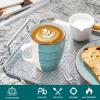 vancasso Bonita 12 Oz Coffee Mugs Set of 6, Ceramic Coffee Cups for Cappuccino, Latte, Tea, Cocoa, Warm Color(Blue)