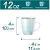 vancasso Bonita 12 Oz Coffee Mugs Set of 6, Ceramic Coffee Cups for Cappuccino, Latte, Tea, Cocoa, Warm Color(Blue)