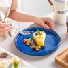 vancasso Bonita 8.5 inch Salad Plates, Ceramic Small Dinner Plates Set, Dessert Plates Set of 6, Microwave,Oven and Dishwasher Safe, Blue(Blue)