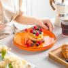 vancasso Bonita 8.5 inch Salad Plates, Ceramic Small Dinner Plates Set, Dessert Plates Set of 6, Microwave,Oven and Dishwasher Safe, Blue(Colored)