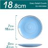 vancasso Bonita Blue Salad Plate Set of 6, 7.5 Inch Ceramic Dinner Plate, Dishwasher and Microwave Safe(Cool Color)