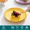 vancasso Bonita Blue Salad Plate Set of 6, 7.5 Inch Ceramic Dinner Plate, Dishwasher and Microwave Safe(Warm Color)